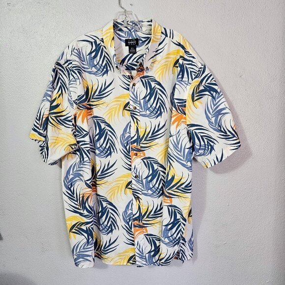 VTG HARBOR BAY HAWAIIAN CASUAL COTTON MENS SHIRT SIZE 3 XL - Picture 1 of 5
